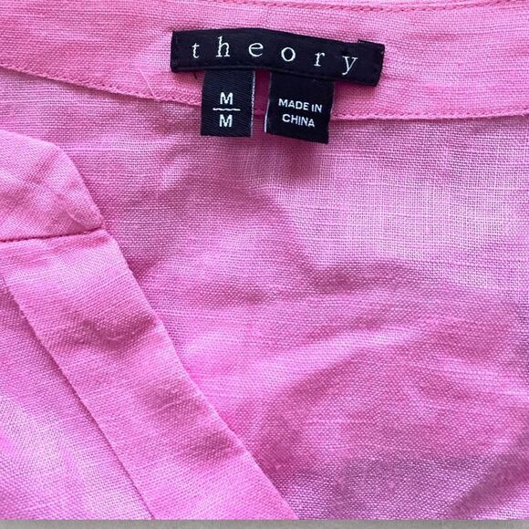 Theory | EUC Women’s Pink Linen Blend Tunic Blouse Size M - Picture 5 of 5